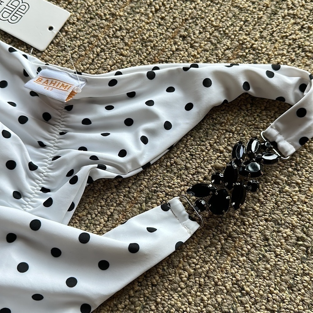 Bahimi London Swim - Cheeky Bikini Bottom Polka Dot Nwt New Size L — image 7 of 8